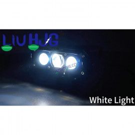 HJG New S75 Triple Projector Lens 180W Foglight Triple LED Projector Fog Lens 180W with Red DRL Foglight Ultra Wide Dual Intensity LED Fog Lights White/Yellow/Red DRL Projector (180W) Universal For All Cars & Bikes LIU HJG S75 Triple Projector Lens
