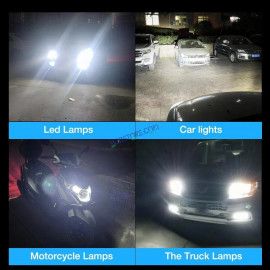 HJG RTD Lens H4 1pc for Car New Model RTD Lens Dual Projector Lens H4 LED Bulb 100W HJG Projector Light H4 LED Mini Projector Lens with Fan Bulb 12000LM Conversion Kit Hi/Lo Beam Headlight 12V/24V for Bike/Car/SUV,  Red Devil DRL/White Hi/Lo 1pc