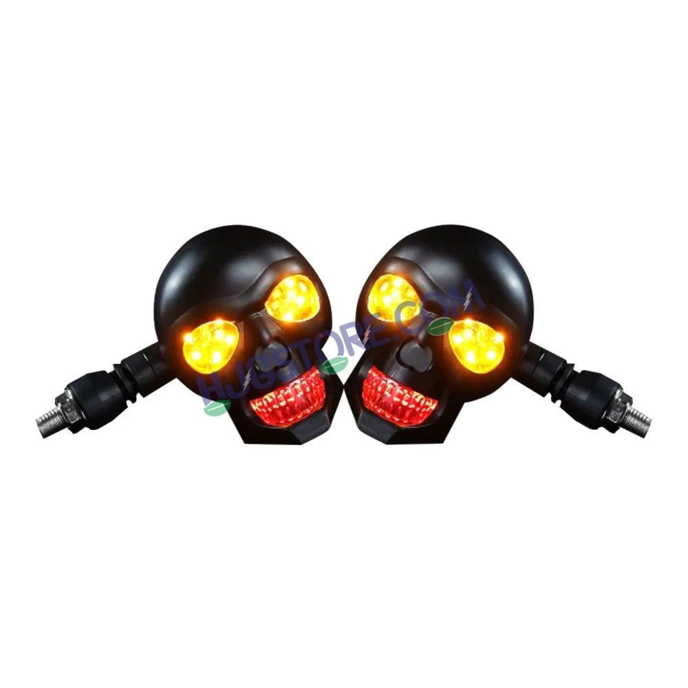 HJG Skull Indicator Skull Shape Turn Signal Lights Indicator Universal for All Bikes Models Turn Signal Lights Motorcycle Set of 2 LIU HJG Skull Indicator
