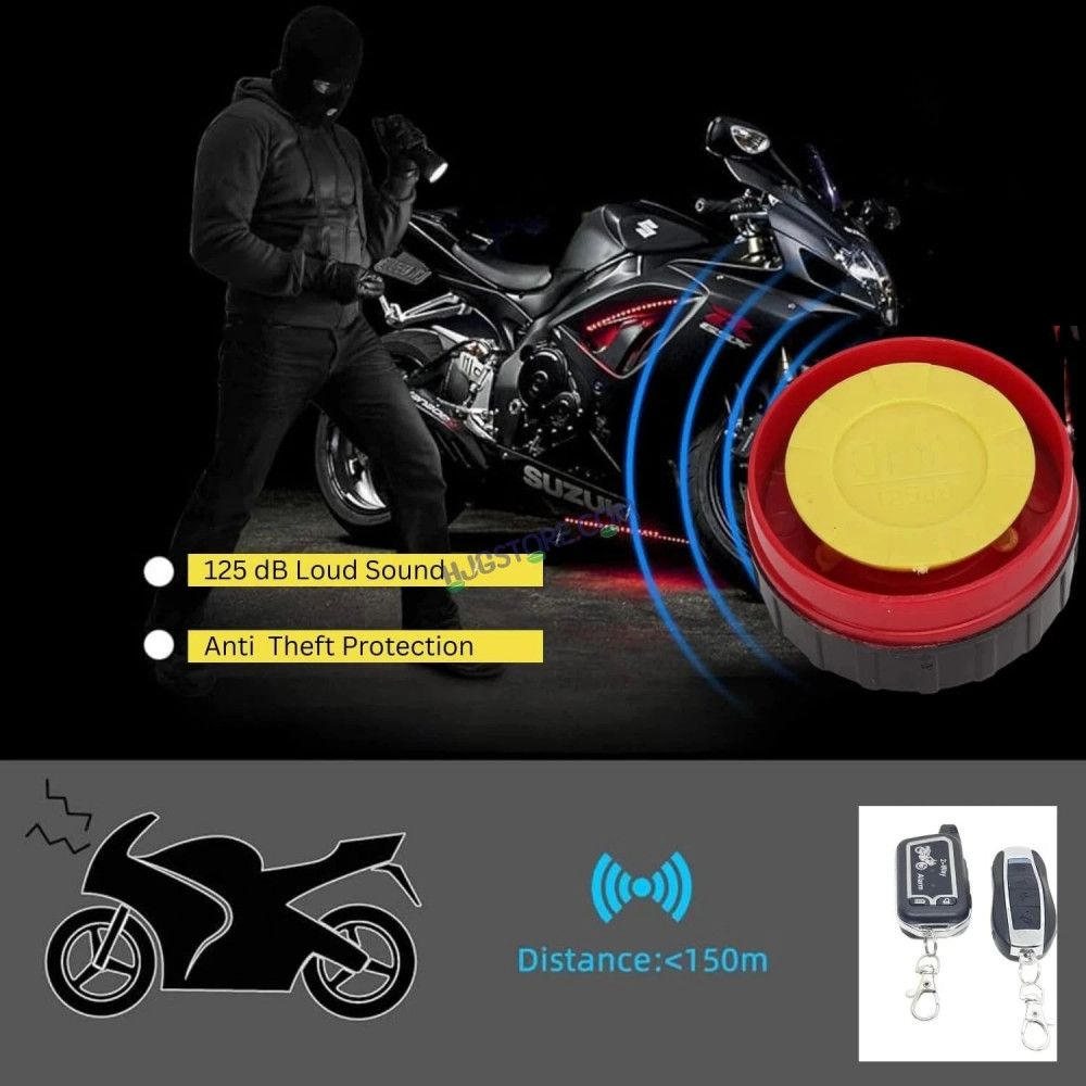 HJG 2Way Remote Security Lock Alarm System Motorcycle Bike