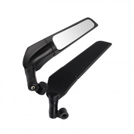 PROTAPER  Universal Aerodynamic Big Rotatable Adjustable Mirrors Motorcycle Wind Wing Side Rearview Mirrors Metal Body Black Rotate able Kawasaki wing mirror