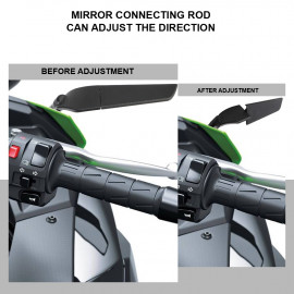 PROTAPER  Universal Aerodynamic Big Rotatable Adjustable Mirrors Motorcycle Wind Wing Side Rearview Mirrors Metal Body Black Rotate able Kawasaki wing mirror