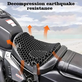 Motorcycle Honeycomb Gel Seat Cushion Decompression Cover Shock Absorbing Relief Air Mesh Cushions with Cover