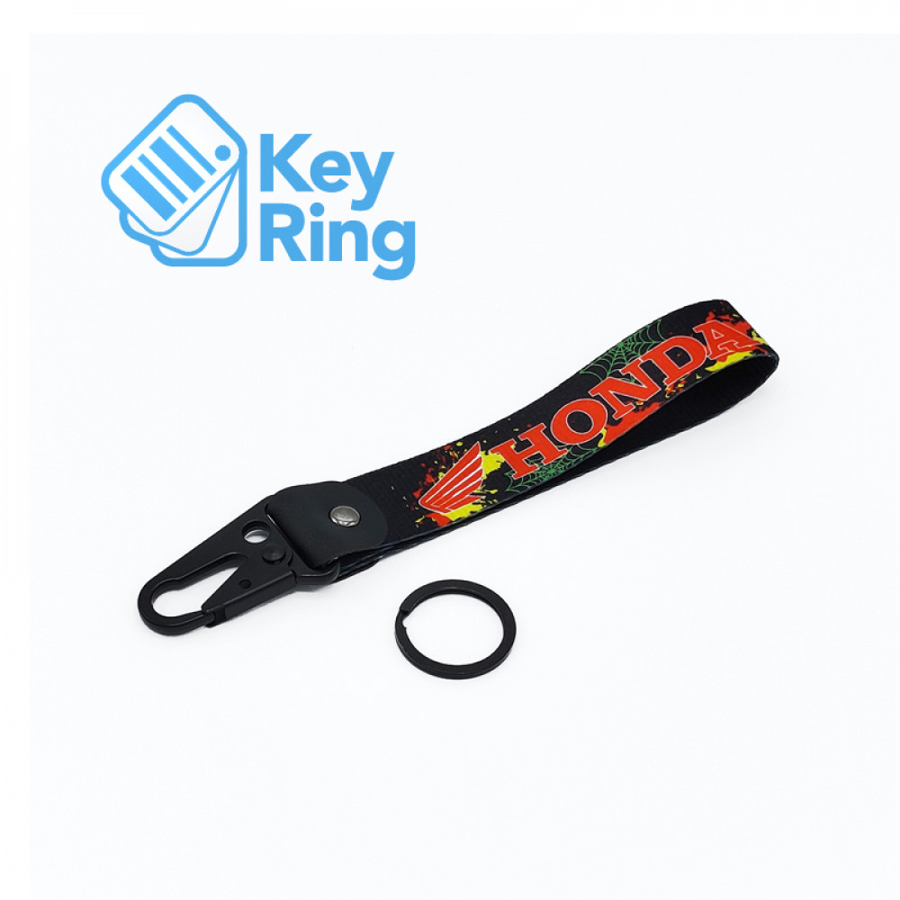 1-PC Motorcycle Collectable Strap Embroidery Keyring Keychain For Honda Yamaha Suzuki Ducati BMW Aprilia Kawasaki Benelli Honda Black Key Ring Chain