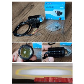 1-PCS Mini Driving Motorcycle Led Light 20w One Colour Single Tone High Low 3-Wires Led For motorcycle, Car, Jeep