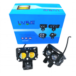 HJG Mini Driving Dual Lens 60watt 6000LM 3 Function CREE Led Light Yellow White Flasher for Motorcycle bike