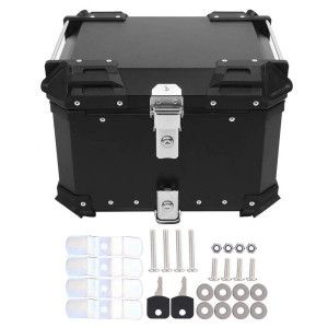 Silver Color 45-Litres Case Tail Box Luggage Fit Removeable Aluminum Top Box