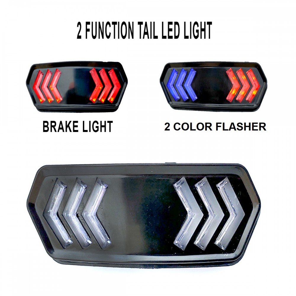 Motorcycle Fancy Led Backlight Tail Light with Two Colour Red & Blue Flasher Light for CD70 and CG125 Bikes
