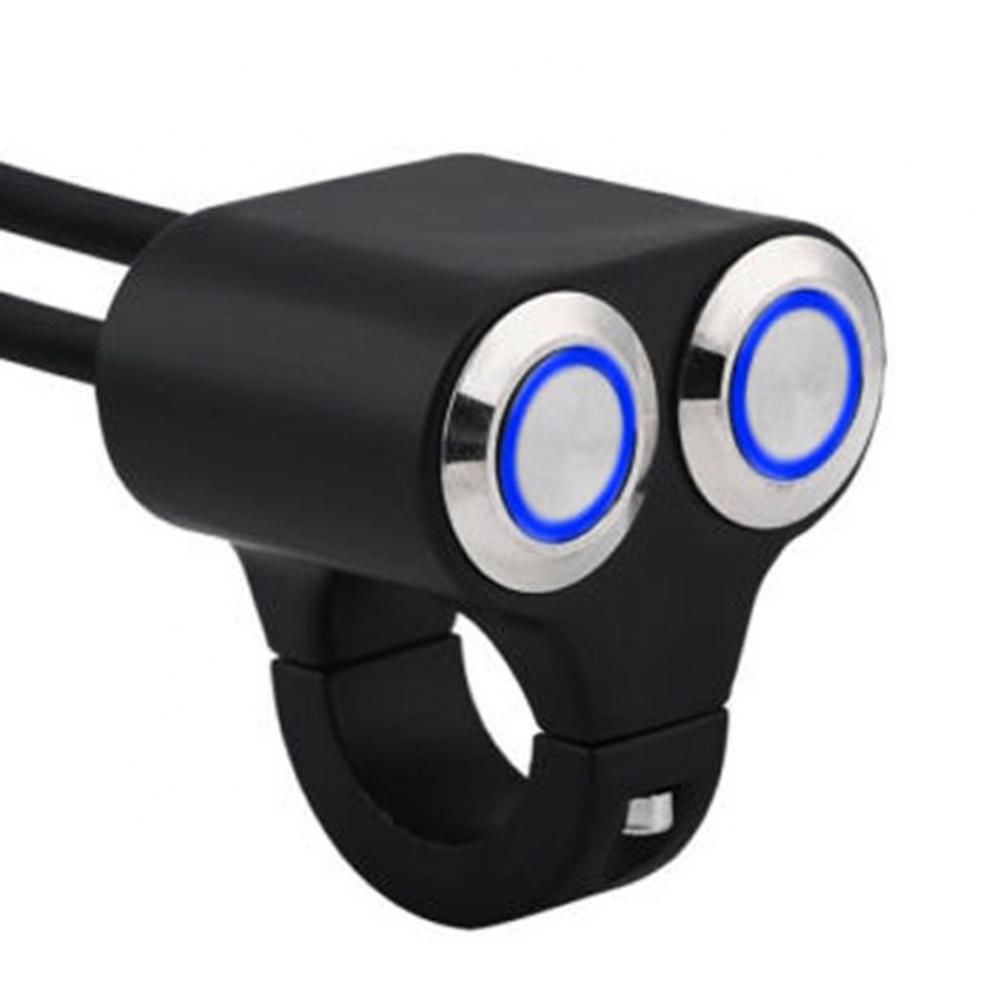 22mm 12V Motorcycle Handlebar Control Dual Push Button On Off LED ...