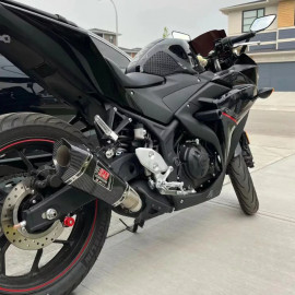 Motorcycle Dual Carbon Fiber Tip Slip On Matt Black