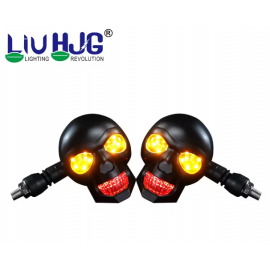 LIU HJG Motorcycle Skull Turn signal LED indicators Big small 2pc