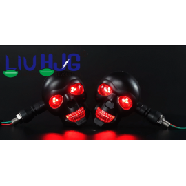 LIU HJG Motorcycle Skull Turn signal LED indicators Big small 2pc