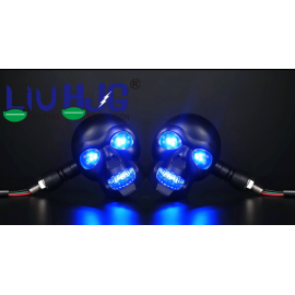 LIU HJG Motorcycle Skull Turn signal LED indicators Big small 2pc