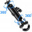 Motorcycle Handlebar Mount 360 Rotation Angle Adjustable for Action Sports cam GoPro Hero Motorbike Multi Function Super Clamp for Cycling Panoramic Video