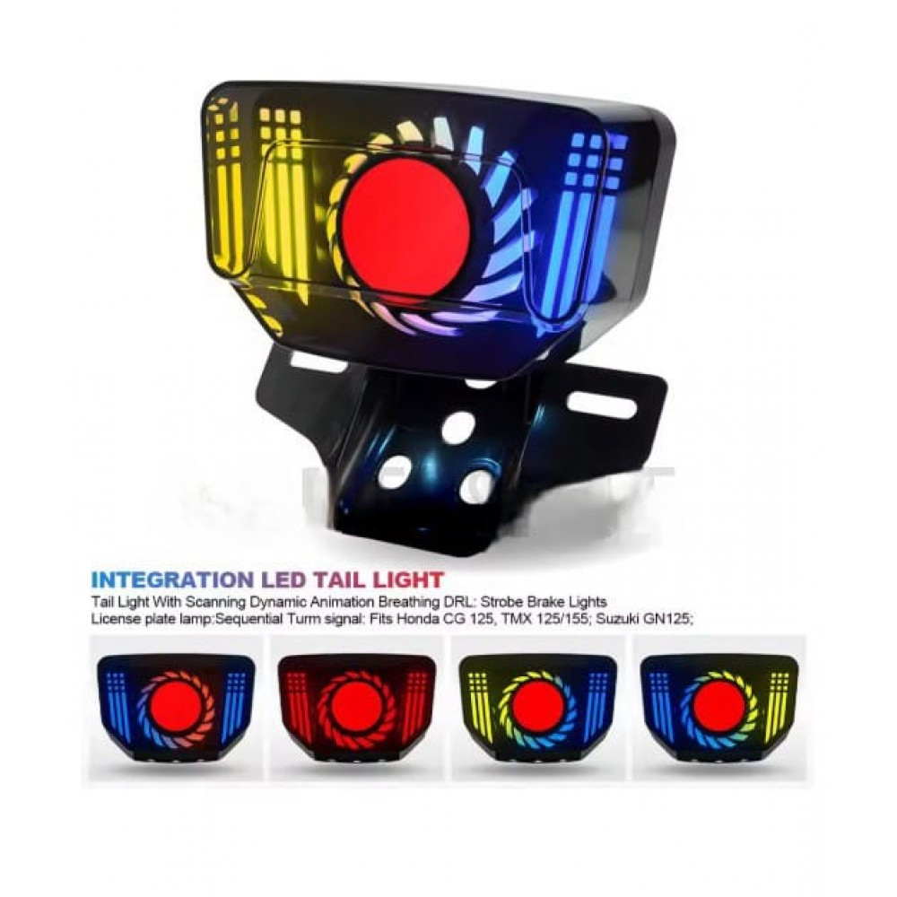 NEW Lava RGB Honda LED Smoke Back Light Tail Light with Indicators Turn Signal Fancy Sporty For Honda CD70 &amp; CG125