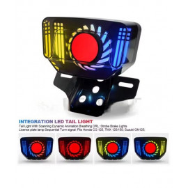 NEW Lava RGB Honda LED Smoke Back Light Tail Light with Indicators Turn Signal Fancy Sporty For Honda CD70 & CG125