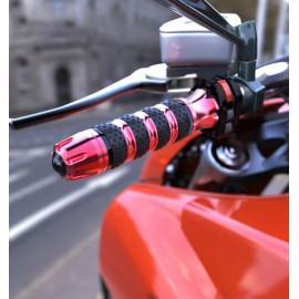 New Universal CNC Aluminum Rubber Rizoma Motorcycle Handle Grips Honda Suzuki Yamaha R033
