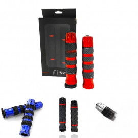 New Universal CNC Aluminum Rubber Rizoma Motorcycle Handle Grips Honda Suzuki Yamaha R033