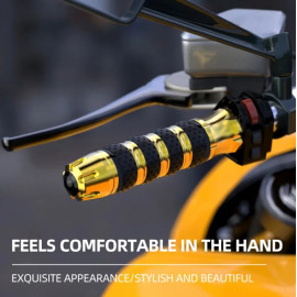 New Universal CNC Aluminum Rubber Rizoma Motorcycle Handle Grips Honda Suzuki Yamaha R033