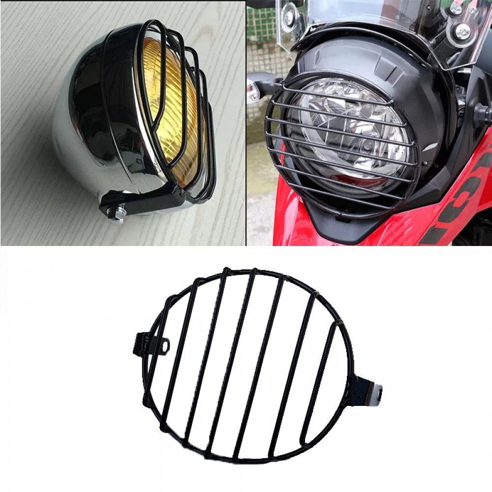 Classic Vintage Cafe Racer Motorcycle Headlight Grill 7inches 7 Lines