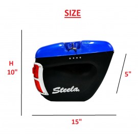 Motorcycle Side Box | Tail Box | Tourist Box With LED Back Light STEELA BLUE