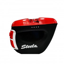 Motorcycle Side Box | Tail Box | Tourist Box With LED Back Light STEELA RED