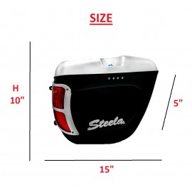 Motorcycle Side Box | Tail Box | Tourist Box With LED Back Light STEELA Silver