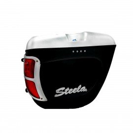 Motorcycle Side Box | Tail Box | Tourist Box With LED Back Light STEELA Silver