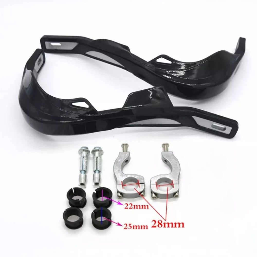 Universal Motorcycle Hand Guards With LED Lights - Windproof Protection With Blue & Yellow Turn Signals
