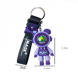1-PC Motorcycle Collectable Strap Resin Astronaut Space Robot Keychain Bike Keyring