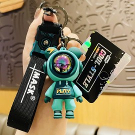 1-PC Motorcycle Collectable Strap Resin Astronaut Space Robot Keychain Bike Keyring