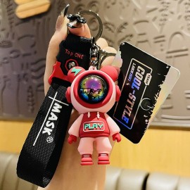 1-PC Motorcycle Collectable Strap Resin Astronaut Space Robot Keychain Bike Keyring