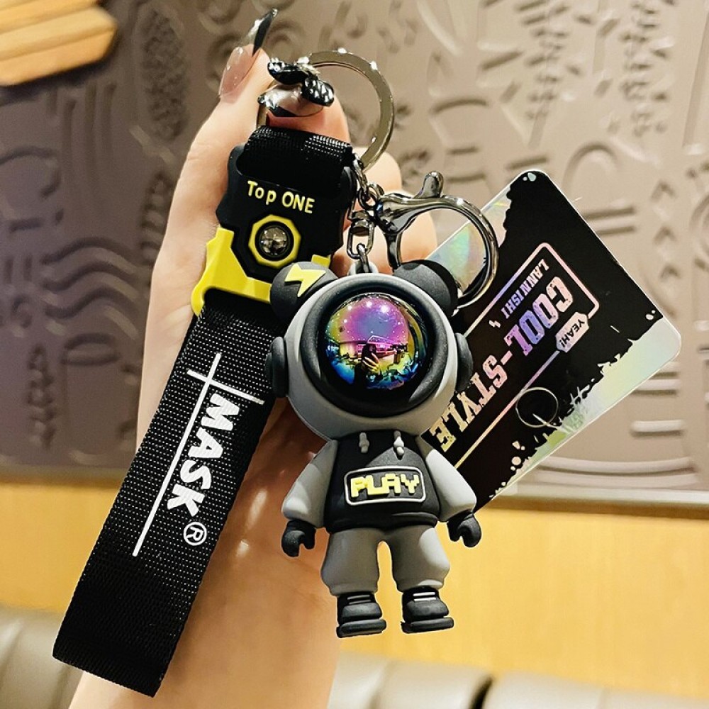 1-PC Motorcycle Collectable Strap Resin Astronaut Space Robot Keychain Bike Keyring