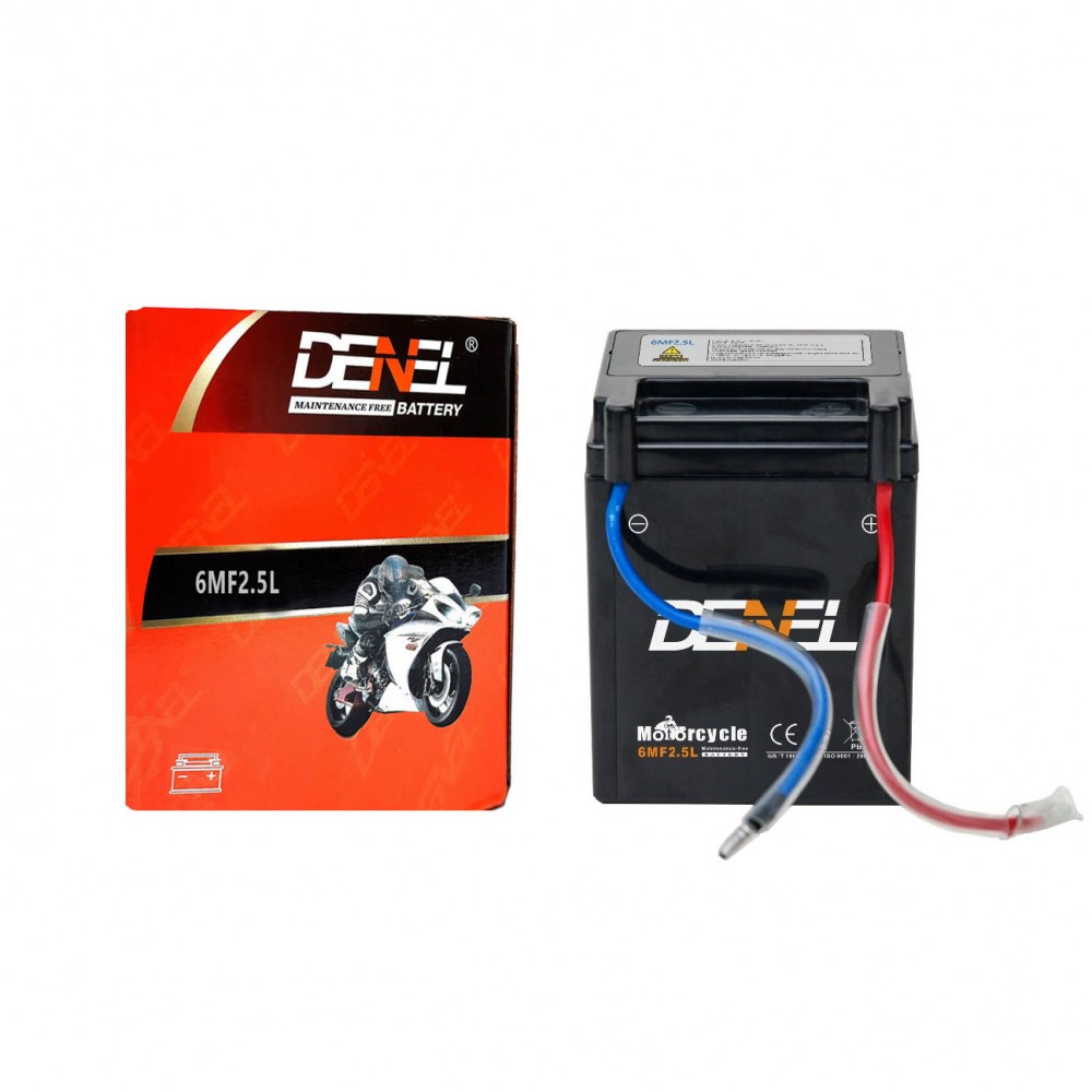 DENEL DRY BATTERY FOR CD70, CG125 ALL CHINESE BIKES 12V/2.5Ah