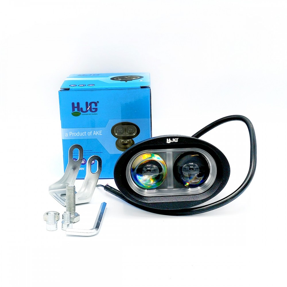 HJG KM02 Oval Shape Long Throw Dual Lens LED Light for Bikes