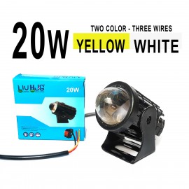1 Piece HJG Mini Driving Motorcycle Led Light 20w Dual Tone 3-Wires Fog Led