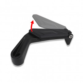 Motorcycle Handlebar Rear View Bar End Folding Mirror with Metal Hand Guards folding Rearview Mirror Angle Adjustable Fits all Bikes