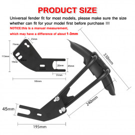 AKE - Motorcycle Universal Carbon Fiber Style Rear Mudguard Rear Wheel fender Splash Guard Rear Wheel Cover Splash Guard Mudguard For Yamaha , Suzuki, Honda Bikes