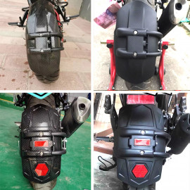 AKE - Motorcycle Universal Carbon Fiber Style Rear Mudguard Rear Wheel fender Splash Guard Rear Wheel Cover Splash Guard Mudguard For Yamaha , Suzuki, Honda Bikes