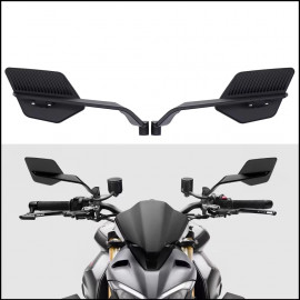 Universal New Aerodynamic Rotary Adjustable Big Mirrors Motorcycle Wind Wing Side Rearview Mirrors Metal Body