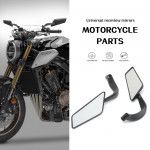 Universal Aerodynamic Wide Angle Rotatable Adjustable Metal Body Mirrors Motorcycle Wind Wing Side Rearview Mirrors Metal Body Black Kawasaki wing mirror