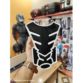 3D Gloss Black Stereo Rubber Motorcycle Gas Fuel Oil Tank Pad Sticker Protector Cover Fish Bone Decals Black Pro Gripper For super Bikes