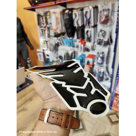 3D Gloss Black Stereo Rubber Motorcycle Gas Fuel Oil Tank Pad Sticker Protector Cover Fish Bone Decals Black Pro Gripper For super Bikes