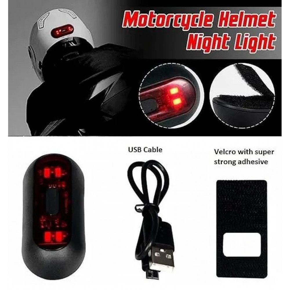Helmet LED Flash Light with Rechargeable Battery for Motorcycle Bike Helmet, 3 Flashing Mode and Waterproof Helmet Flash Light