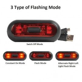 Helmet LED Flash Light with Rechargeable Battery for Motorcycle Bike Helmet, 3 Flashing Mode and Waterproof Helmet Flash Light