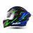 JIEKAI Motorcycle Helmet 902 Lightning Blue Green Motorcycle Uncovered Helmet Flip up Chin Double Visor Full Face New Model with Spoiler