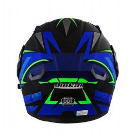 JIEKAI Motorcycle Helmet 902 Lightning Blue Green Motorcycle Uncovered Helmet Flip up Chin Double Visor Full Face New Model with Spoiler