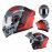 JIEKAI Motorcycle Helmet 902 Red Rose Motorcycle Uncovered Helmet Flip up Chin Double Visor Full Face New Model with Spoiler