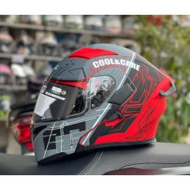 JIEKAI Motorcycle Helmet 902 Red Rose Motorcycle Uncovered Helmet Flip up Chin Double Visor Full Face New Model with Spoiler