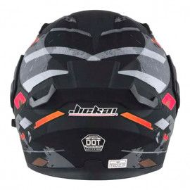 JIEKAI Motorcycle Helmet 902 Splash Red Black Motorcycle Uncovered Helmet Flip up Chin Double Visor Full Face New Model with Spoiler